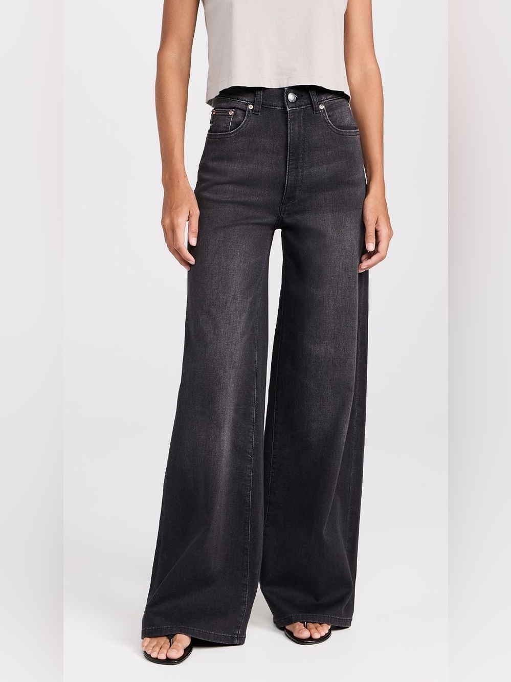 DL1961 Hepburn High Rise Wide Leg Jeans Black Size 26